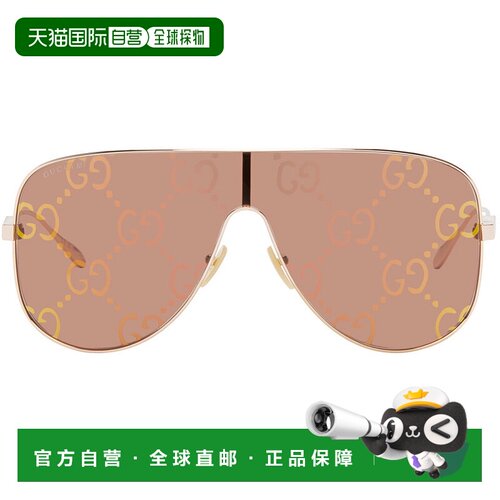 香港直邮Gucci 古驰 女士 玫瑰金色 Mask 太阳镜 GG1436S配饰