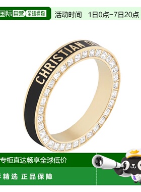 自营1h可退 欧洲直邮DIOR/迪奥 女士金黑混色饰面金属嵌白色水晶