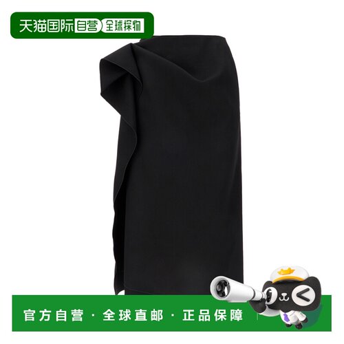 香港直邮Lanvin 朗雯 女士 黑色羊毛半身裙 RWST00044885A2610