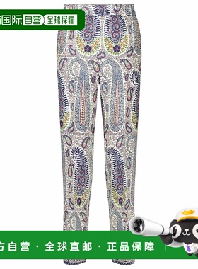 香港直邮Etro 艾特罗 女士 佩斯利羊毛真丝直筒长裤 000294休闲裤