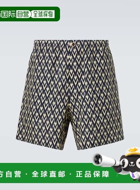 香港直邮valentino 华伦天奴 男士 Toute La V领亚麻百慕大短裤