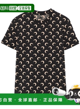 1h可退 香港直邮Marine Serre 月亮黑色修身T恤 UTS001ACJER0001