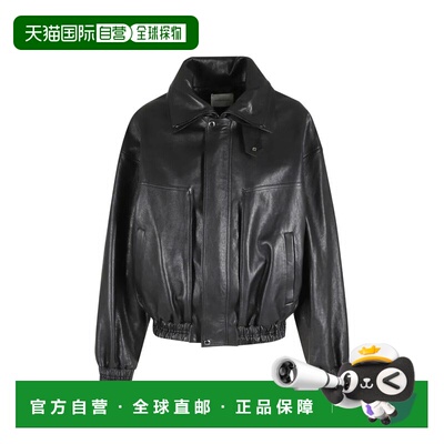 香港直邮magda butrym 女士 皮革飞行员夹克 399526BLACK