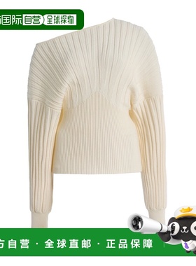 1h可退 香港直邮Balmain 巴尔曼 女士 Tube-Knit 毛衣 white白色