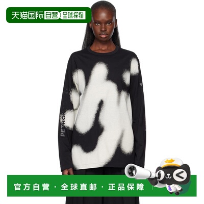 香港直邮Y-3 女士 黑色 Mercedes-AMG F1 联名印花长袖 T恤 KR237