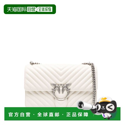 香港直邮Pinko 品高 女士 BIANCO 银色锯齿绗缝包包 100941A0GK