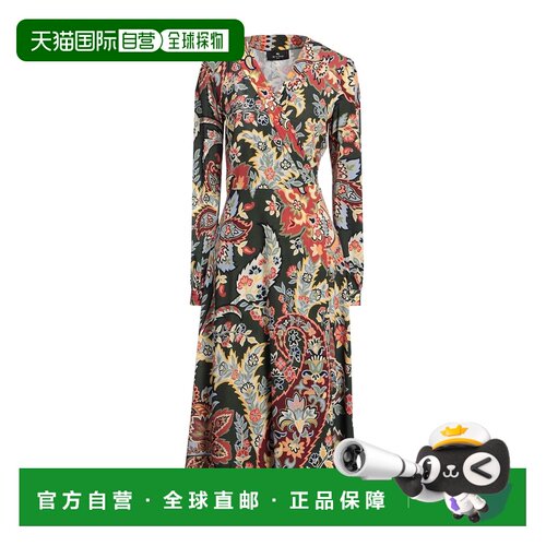 1h可退 香港直邮Etro 艾特罗 女士 中长连衣裙 green绿色 舒适时