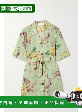 香港直邮ZIMMERMANN 女士 Matchmaker 束带印花亚麻衬衫 9068TMAT