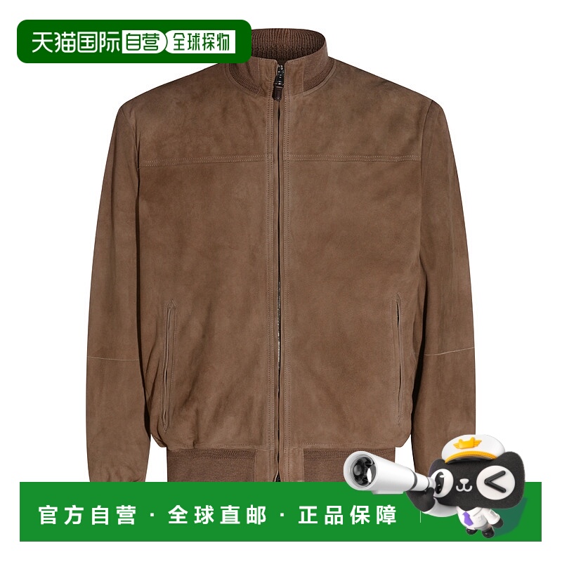 1h可退 香港直邮Canali 康钠丽 男士 浅棕皮革夹克 O70466LE00298