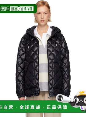 香港直邮Moncler 盟可睐 女士 黑色 Diamond-Quilted Hooded Shor