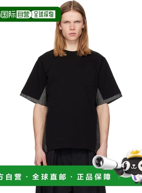 1h可退 香港直邮Sacai 男士 黑色 Cotton Jersey & Light Wight D