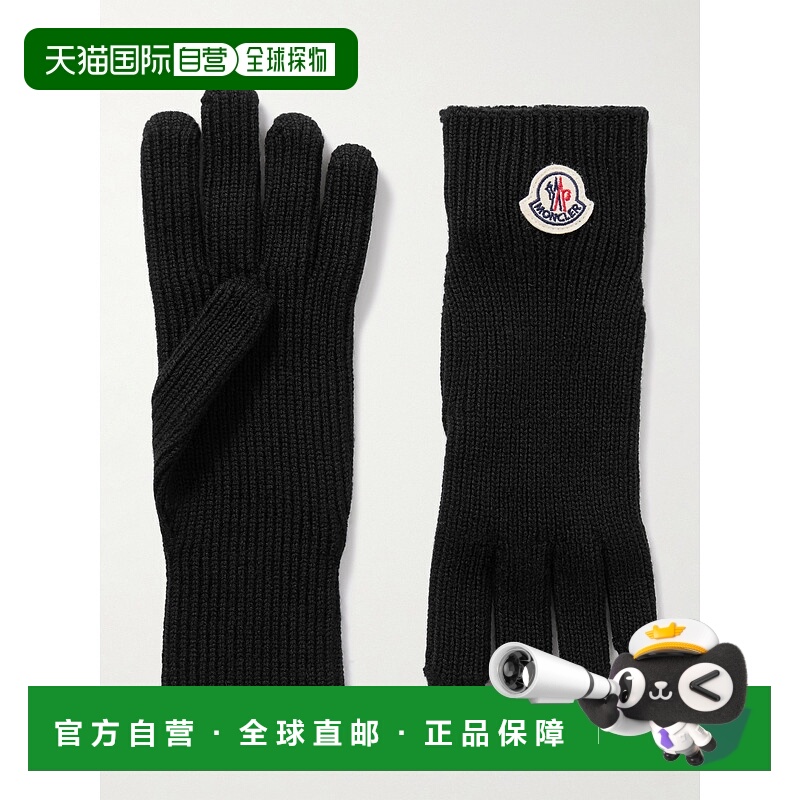 1h可退 香港直邮Moncler 盟可睐 男士 Logo-Appliqued 罗纹初剪羊