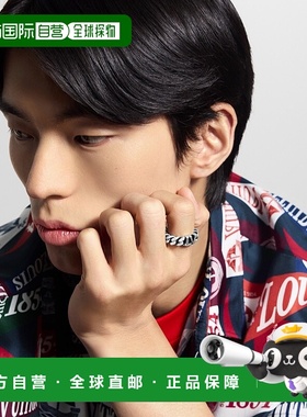 自营1h可退 欧洲直邮LV路易威登 Club系列男士银色纯银链条戒指