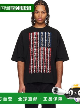 香港直邮Palm Angels 棕榈天使 男士 黑色 Flames Flag Loose T