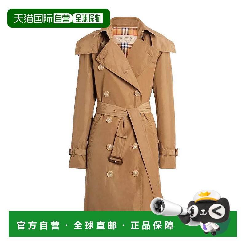 香港直邮Burberry 连帽塔夫绸 Trench 风衣 80061121博柏利新款