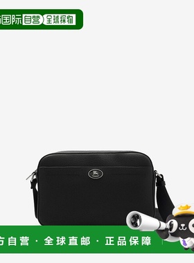 自营欧洲直邮Burberry博柏利 Knight系列男士黑色小牛皮马术骑士