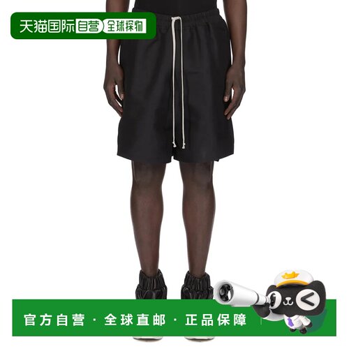 1h可退 香港直邮rick owens 瑞克 欧文斯 男士 FAUN黑色及膝短裤