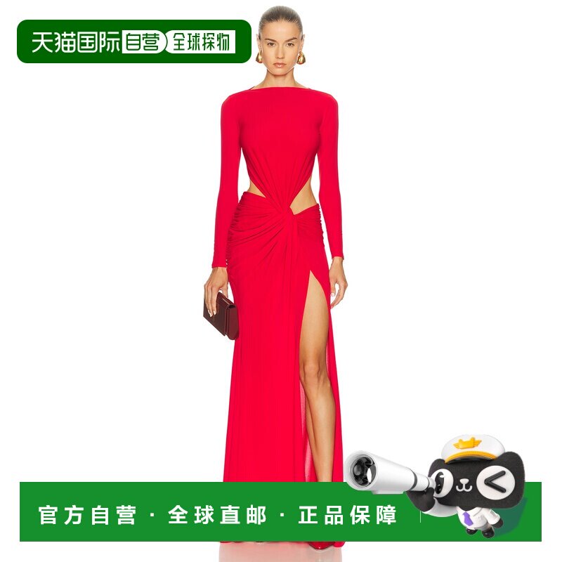 1h可退 香港直邮ALEX PERRY 女士 长袖扭纹礼服 D1575FW25连衣裙