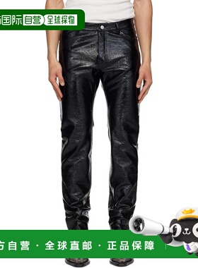 香港直邮Courreges 男士 黑色 Reedition 系列 5-Pocket Vinyl 长