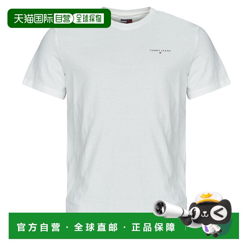 欧洲直邮Tommy Jeans  男装 短袖T恤衫 春夏 白色 TJM SLIM LINEA