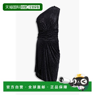 1h可退 香港直邮Iro 女士 单肩裹式德沃尔天鹅绒中长连衣裙 WP33I