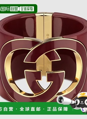 自营欧洲直邮Gucci/古驰 Interlocking系列女士安可拉红树脂互扣G