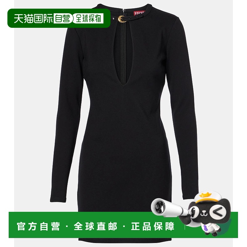 香港直邮Staud 女士 Astor 庞特布迷你连衣裙 black黑色 舒适时尚