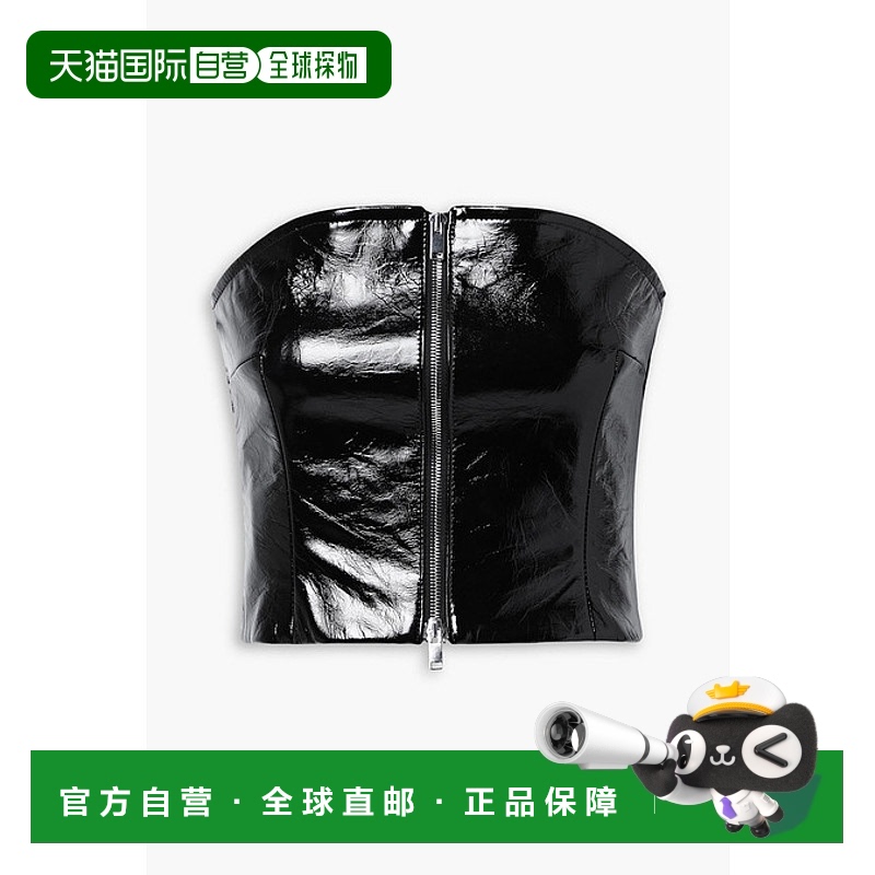 香港直邮KHAITE 女士 Ira 无肩带裂纹皮革紧身胸衣 2264742抹胸
