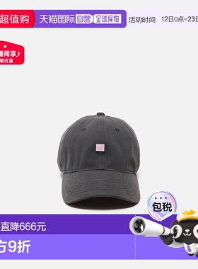 自营欧洲直邮Acne Studios FW25女士黑色棉表情徽标棒球帽