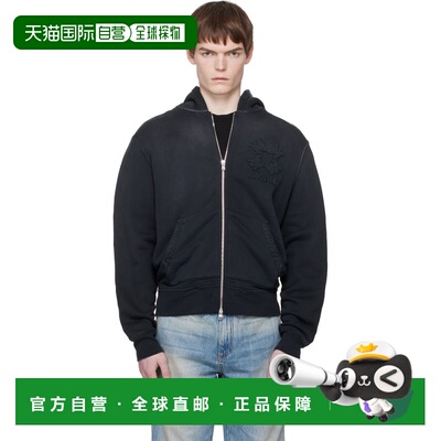 香港直邮AMIRI 男士 黑色 MA Quad Zip 连帽衫 AMTOJR1034