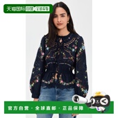 香港直邮SEA 海洋 女士 1h可退 Edwina 刺绣前襟绑带上衣