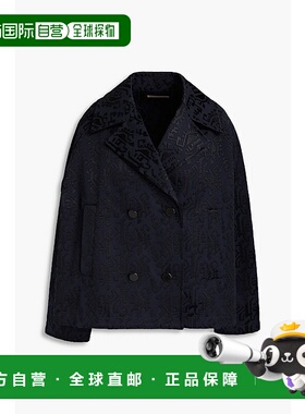 香港直邮Alaia 女士 双排扣刺绣棉质帆布夹克 AE9M180STB77C