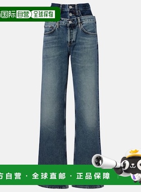 1h可退 香港直邮AGOLDE 女士 Elson 高腰阔腿牛仔裤 blue蓝色 舒