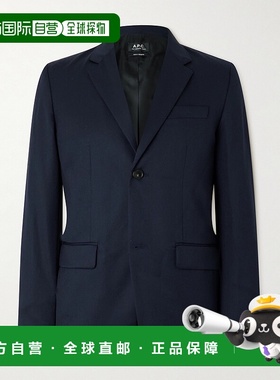 1h可退 香港直邮A.P.C. 男士 单排扣西装外套 WOAPOH03136羊毛