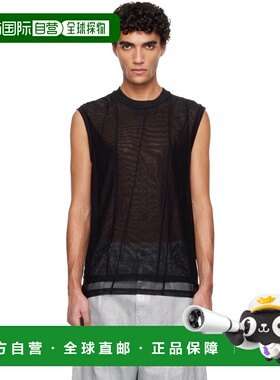 1h可退 香港直邮Mugler 穆勒 男士 黑色 Spiral 背心 25F3TO08228