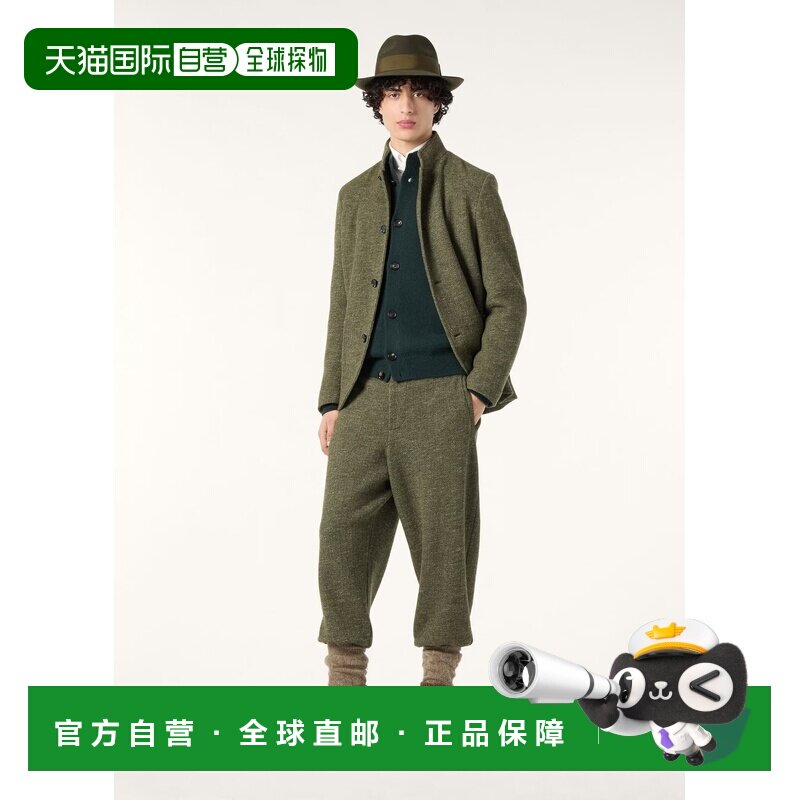 自营欧洲直邮Loro Piana 男士深蓝绿色羊绒高领长袖毛衣