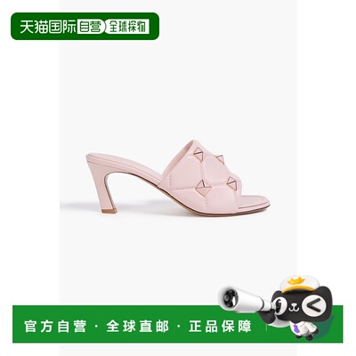 香港直邮valentino 华伦天奴 女士 罗马铆钉绗缝皮质凉拖 W2S0BK3