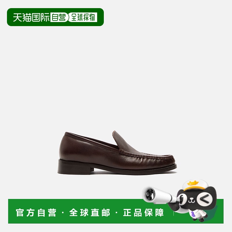自营欧洲直邮Acne Studios FW25男士棕色小牛皮logo标识莫卡辛鞋