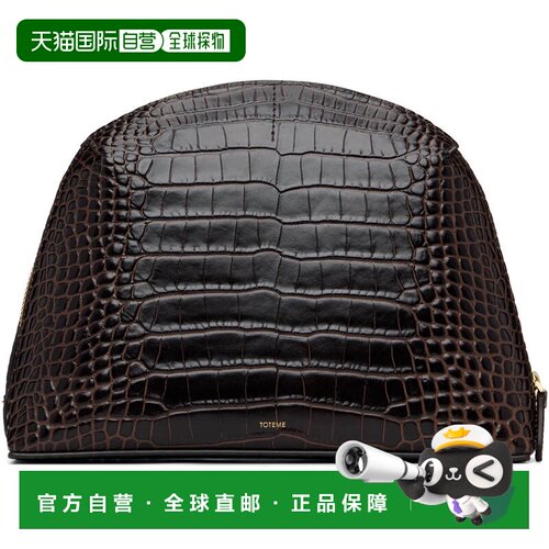 1h可退 香港直邮toteme 女士 棕色中号 Croco-Embossed Day 手拿