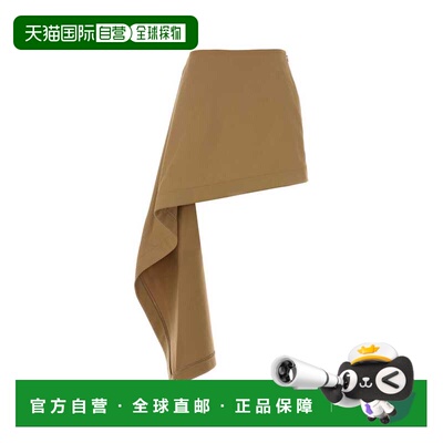 1h可退 香港直邮LOEWE 罗意威 女士 浅褐色棉混纺迷你半身裙 S540