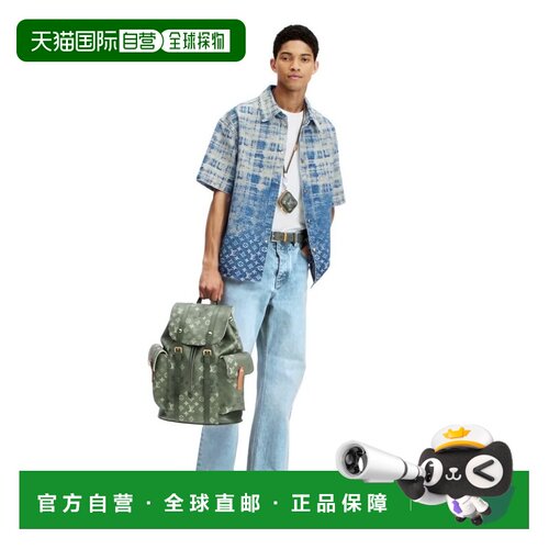 自营1h可退 欧洲直邮LV路易威登 BUTTERSOFT男士卡其绿色羊羔皮老