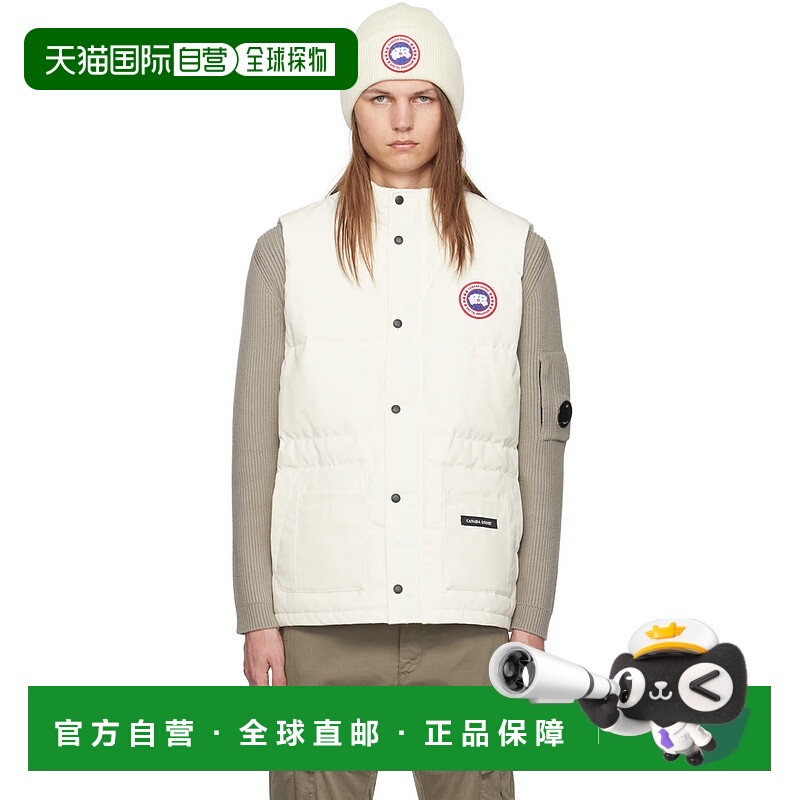 香港直邮Canada Goose 加拿大鹅 男士 白色 Freestyle Crew 羽绒