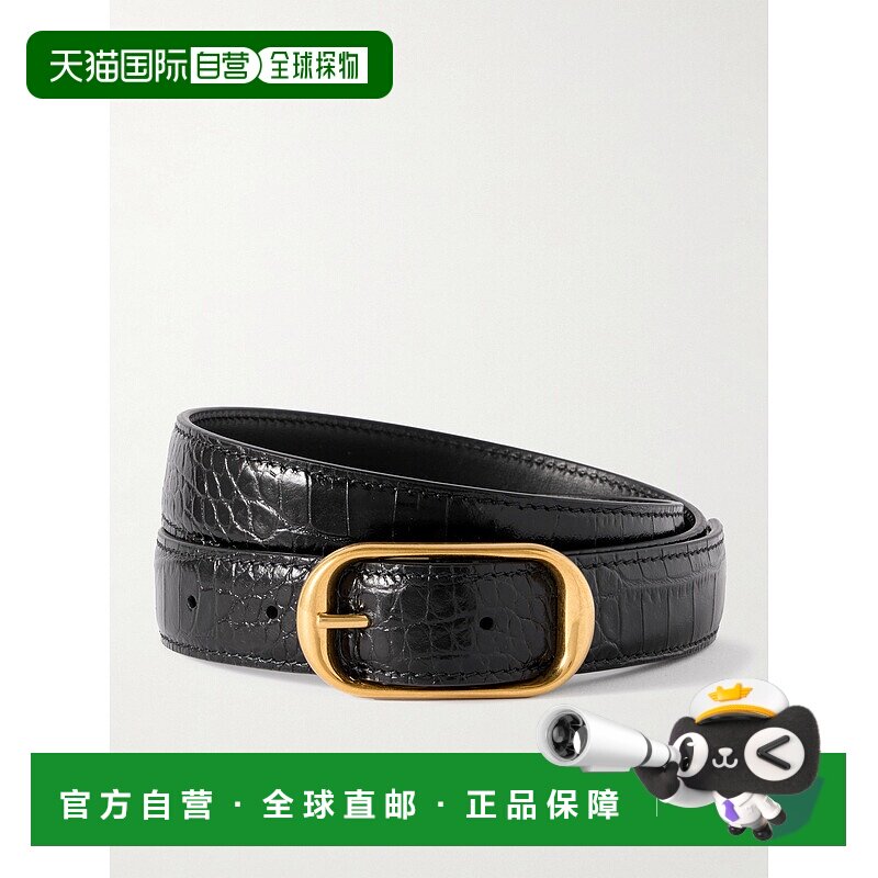 1h可退 香港直邮NILI LOTAN 女士 Reine 鳄鱼纹皮带腰带 12692L15
