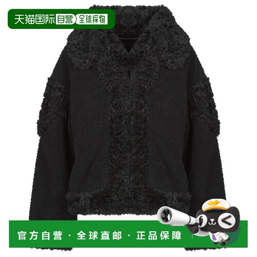 欧洲直邮Guess 女衣服 夹克衫短外套 黑色 冬天 EZRA OVERSIZE FA