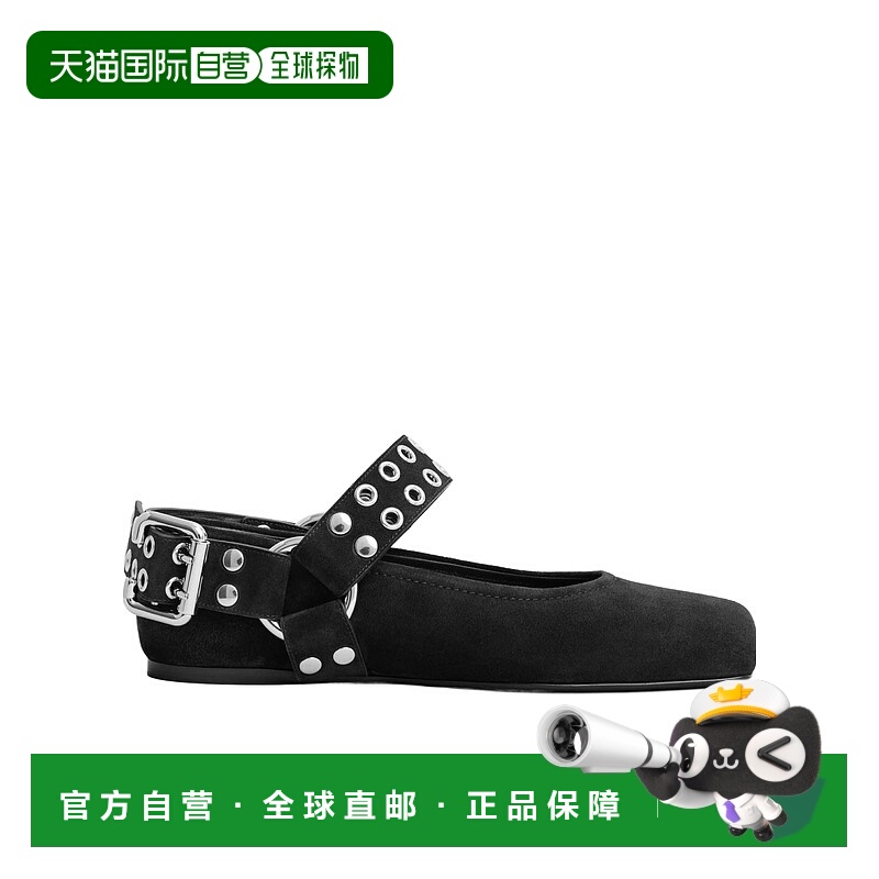 香港直邮Alaia 绒面芭蕾平底鞋 AA3A041CK177