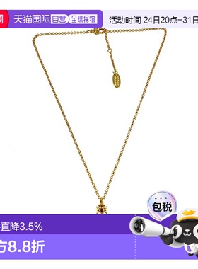 自营欧洲直邮VIVIENNEWESTWOOD/西太后女士金/黑色徽标项链