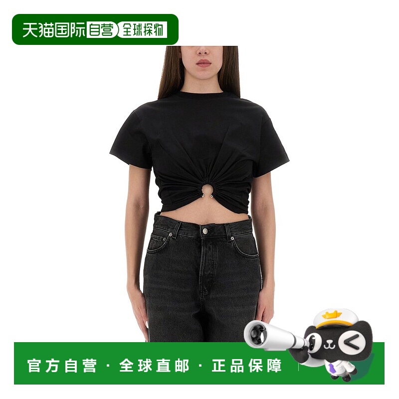1h可退 香港直邮Rabanne 女士 圆领短袖T恤 23AJTO539CO0485女装