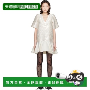 1h可退 香港直邮GANNI 甘尼 女士 灰白色 Satin Cloque 连衣裙 A1