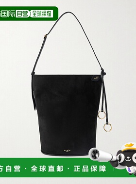 1h可退 香港直邮alaia 女士 皮革饰边绒面革手提包 AA1L6005CA577