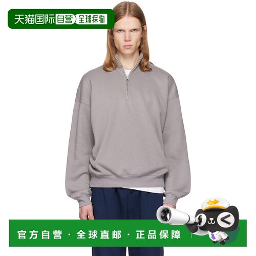 香港直邮SKIMS 男士 灰色 Fleece Lounge Relaxed Quarter Zip 套